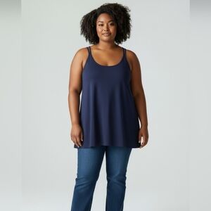 Ideology Performance Seeveless Navy Swing Top Women's XL Moisture Wicking NWT